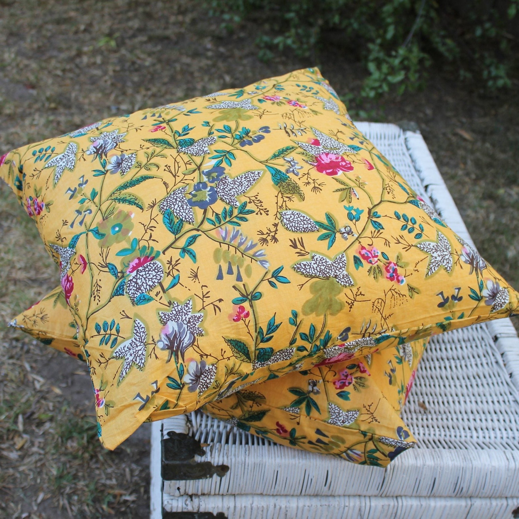 Nature's Melody Handmade Cotton Cushion