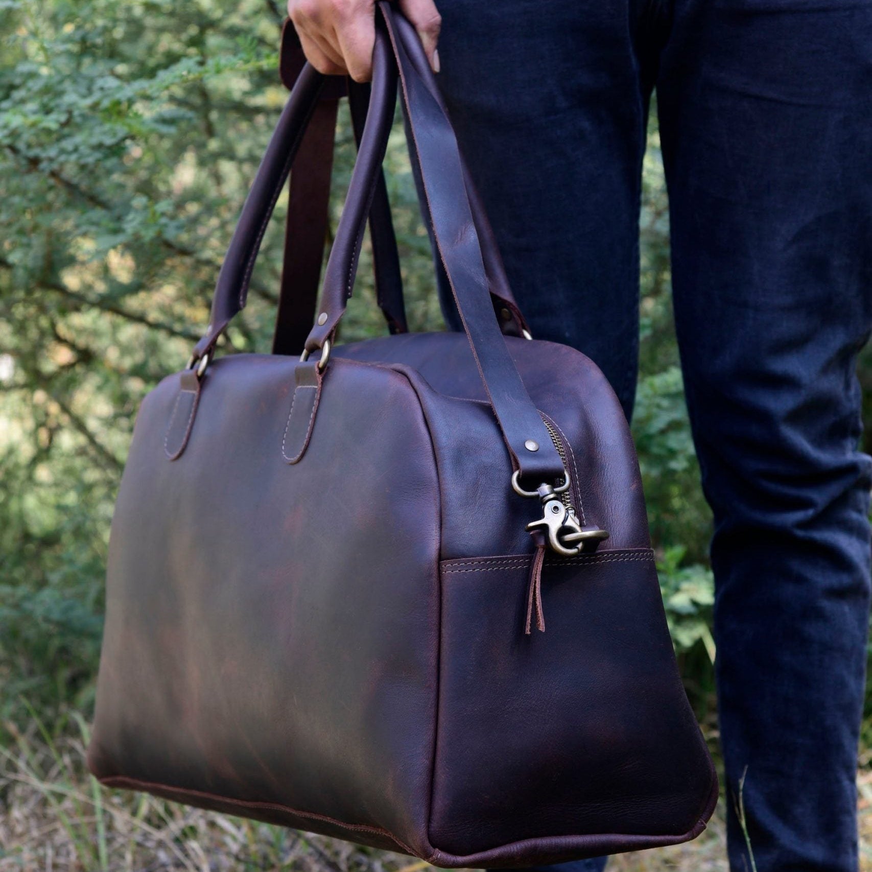 Leather Tote Bag Weekender Nomad