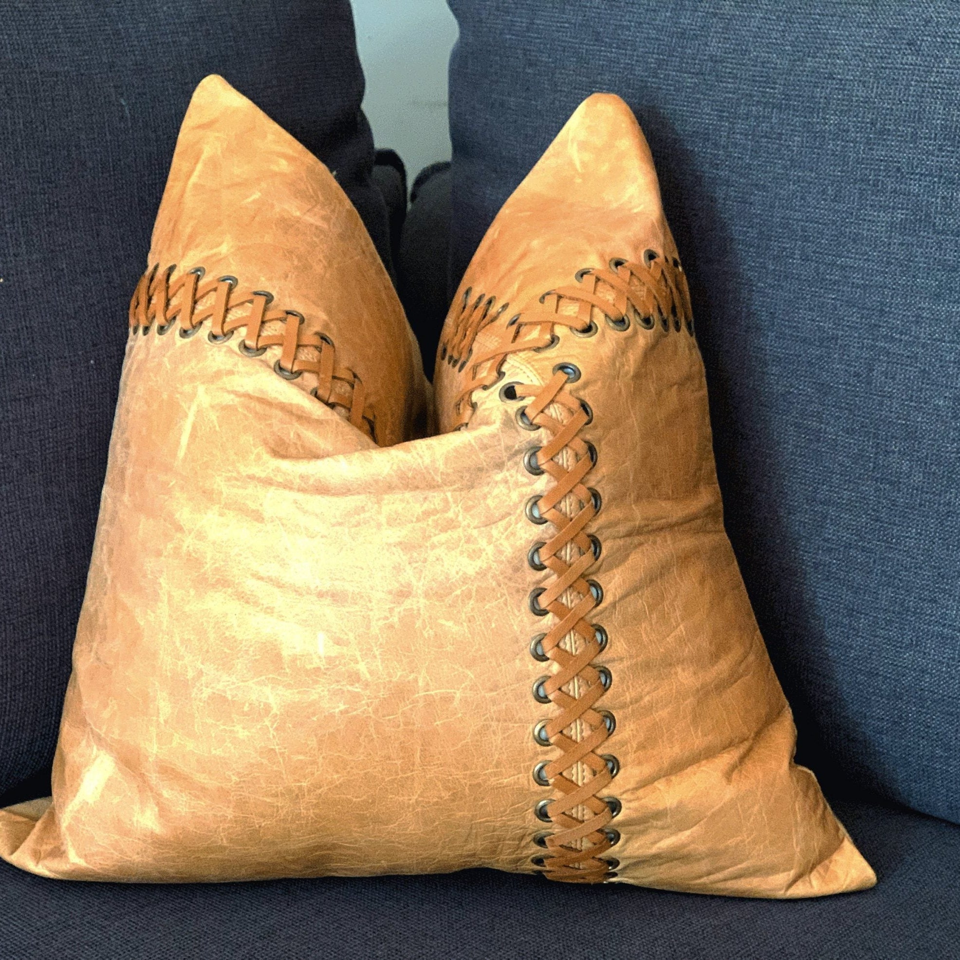 Tan Leather Cushion Cover - Beige, Elegant Decor