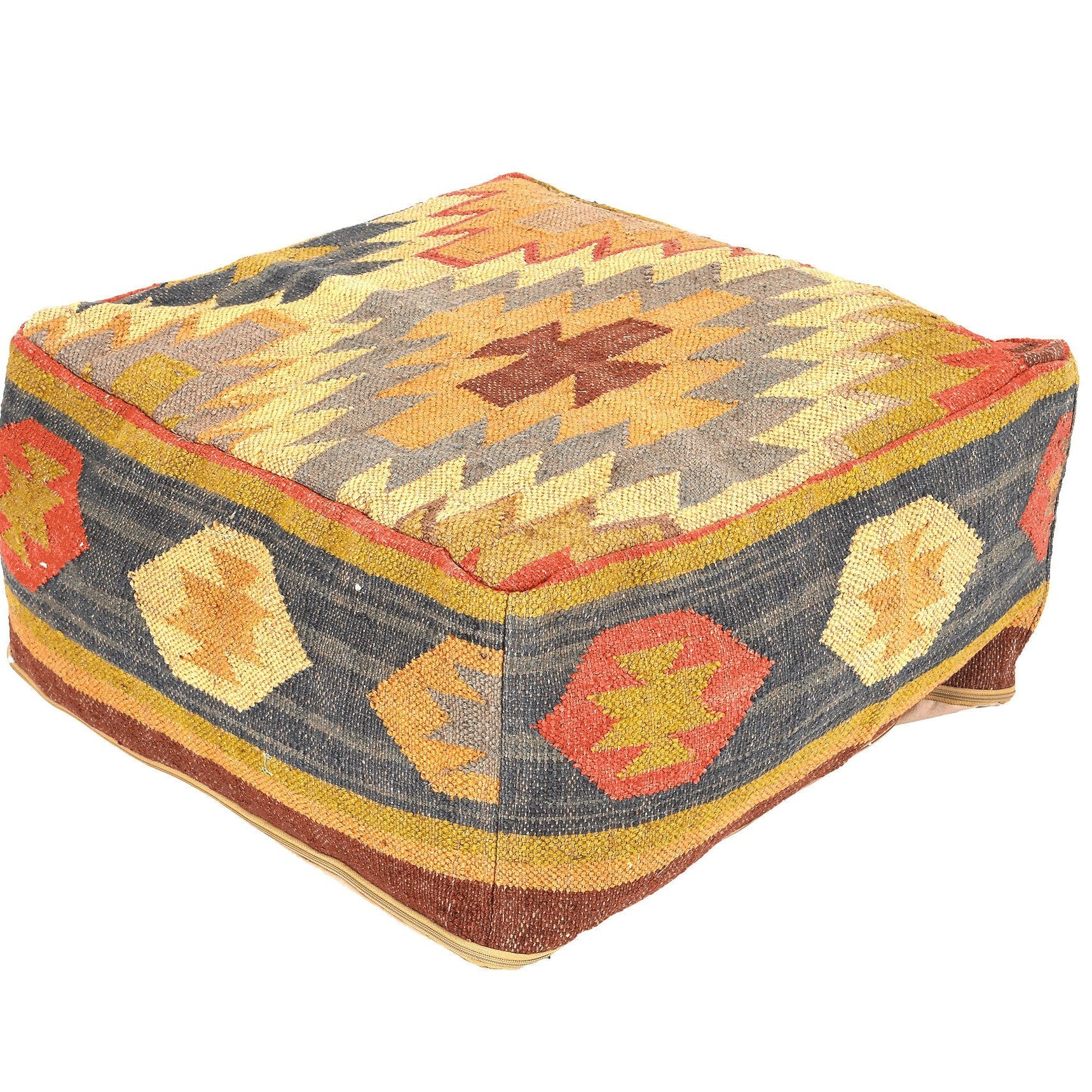 Moroccan Pouf - Yellow Footstool