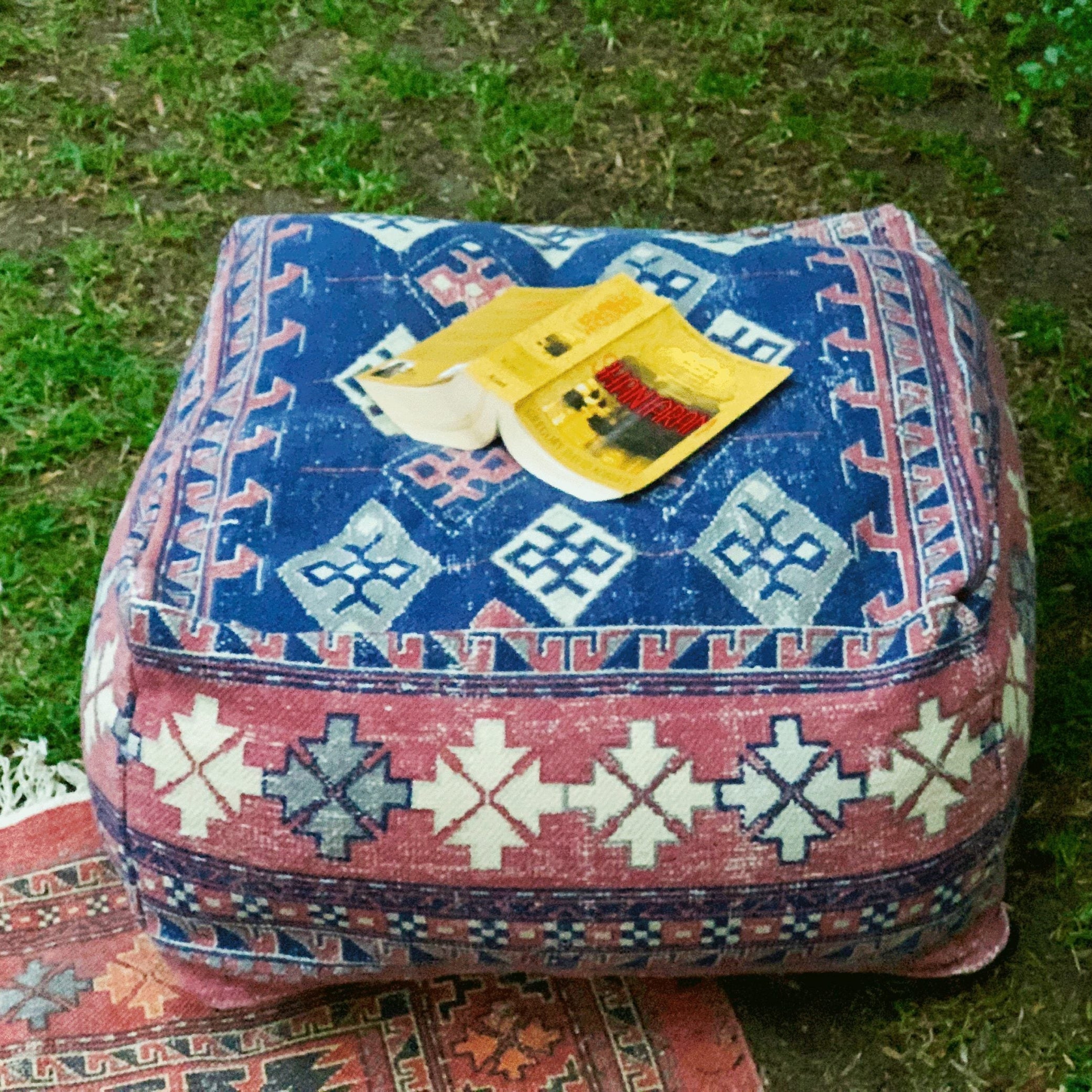 Moroccan Ottoman - Azure Footstool