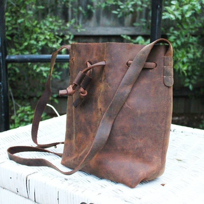 Tan Leather Crossbody Bag - Small Purse