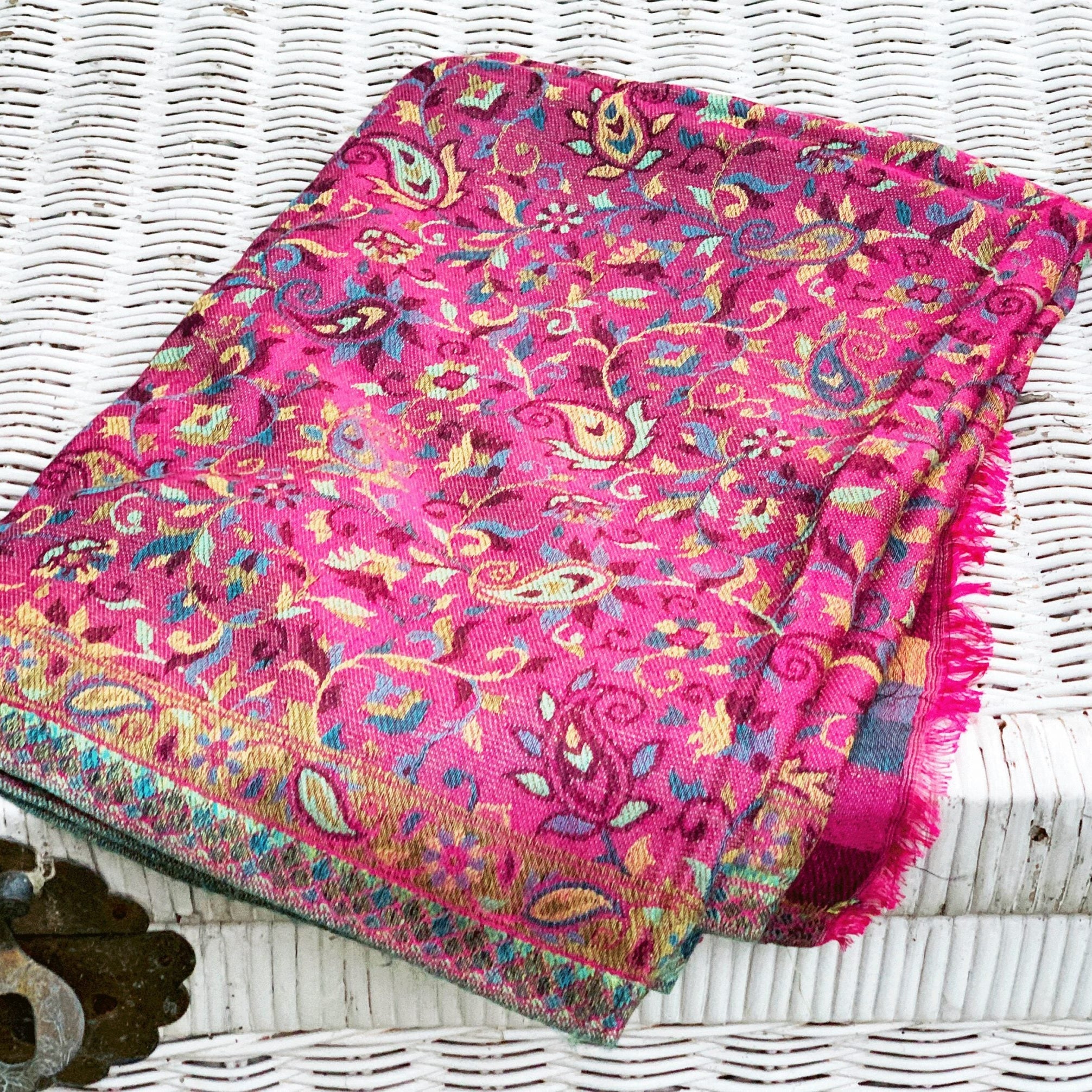 Boho Paisley Reversible Pashmina Scarf