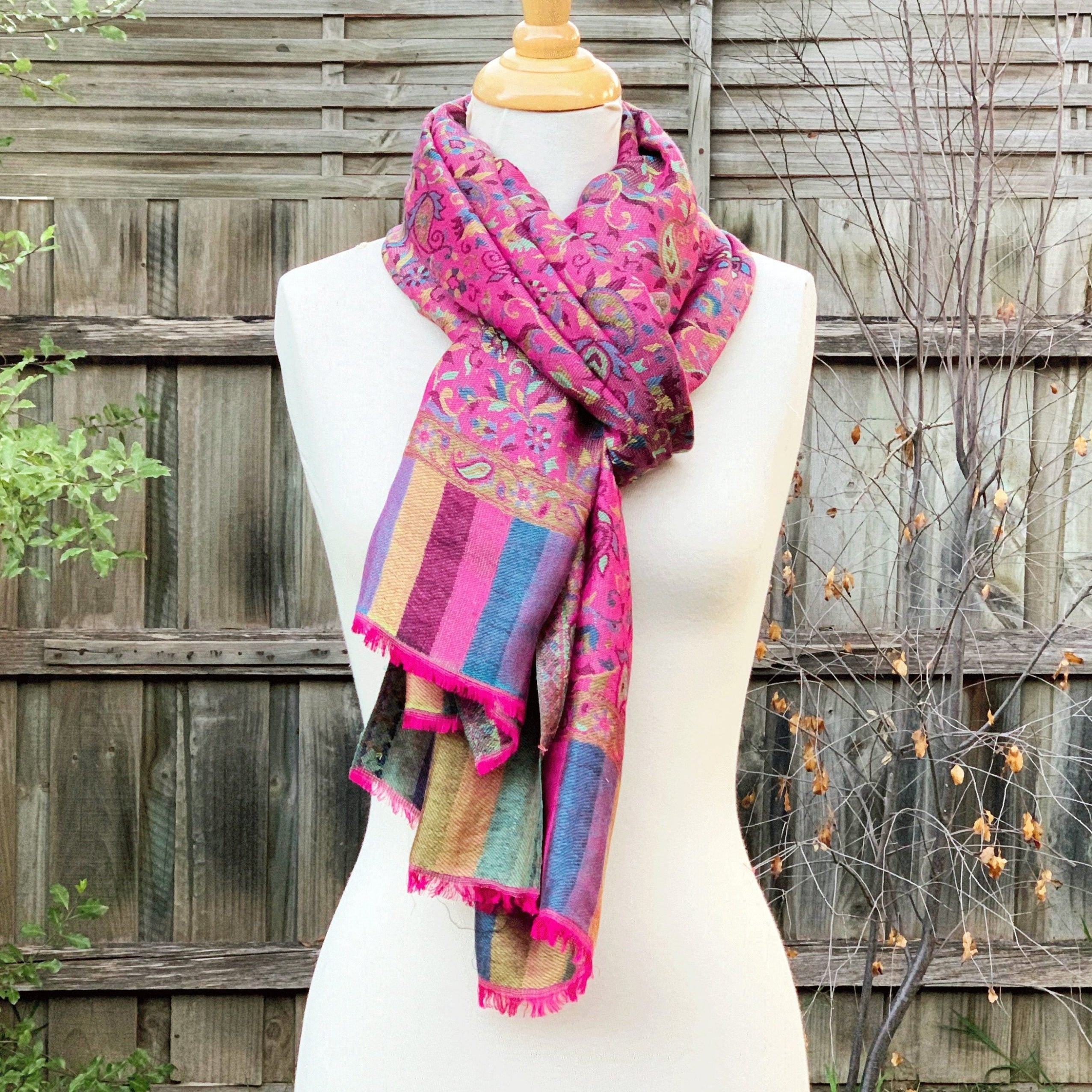 Boho Paisley Reversible Pashmina Scarf