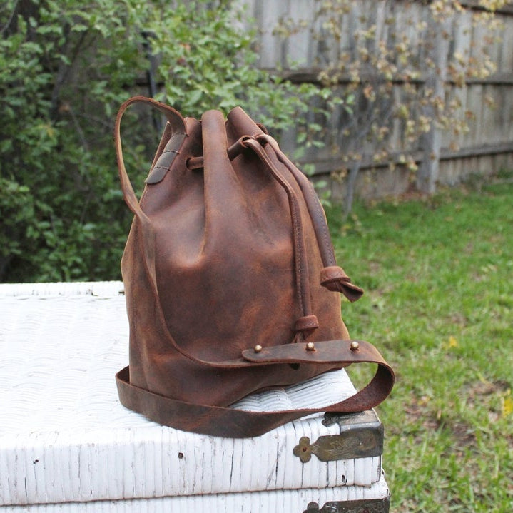 Tan Leather Crossbody Bag - Small Purse