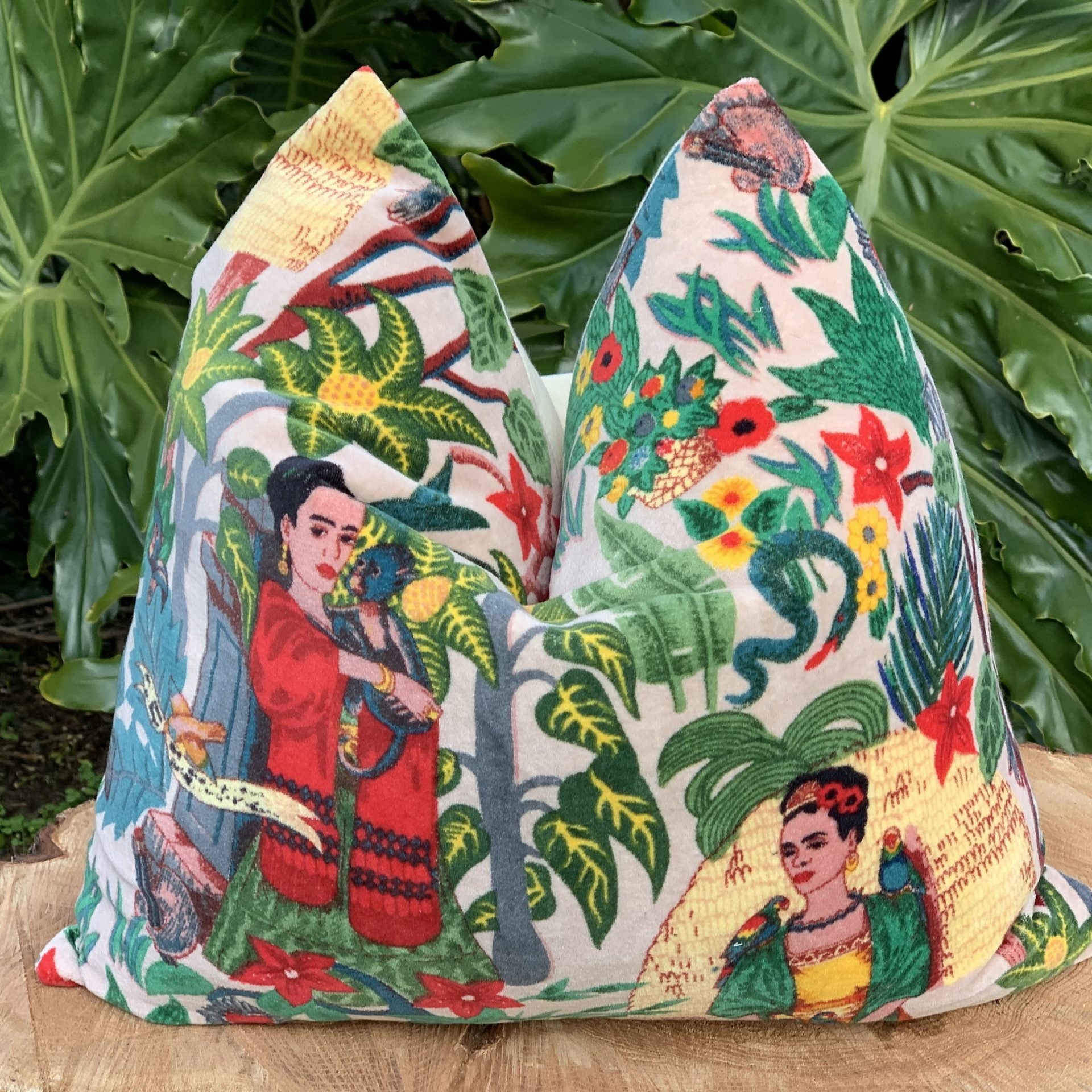 Vivid Frida Velvet Cushion Cover