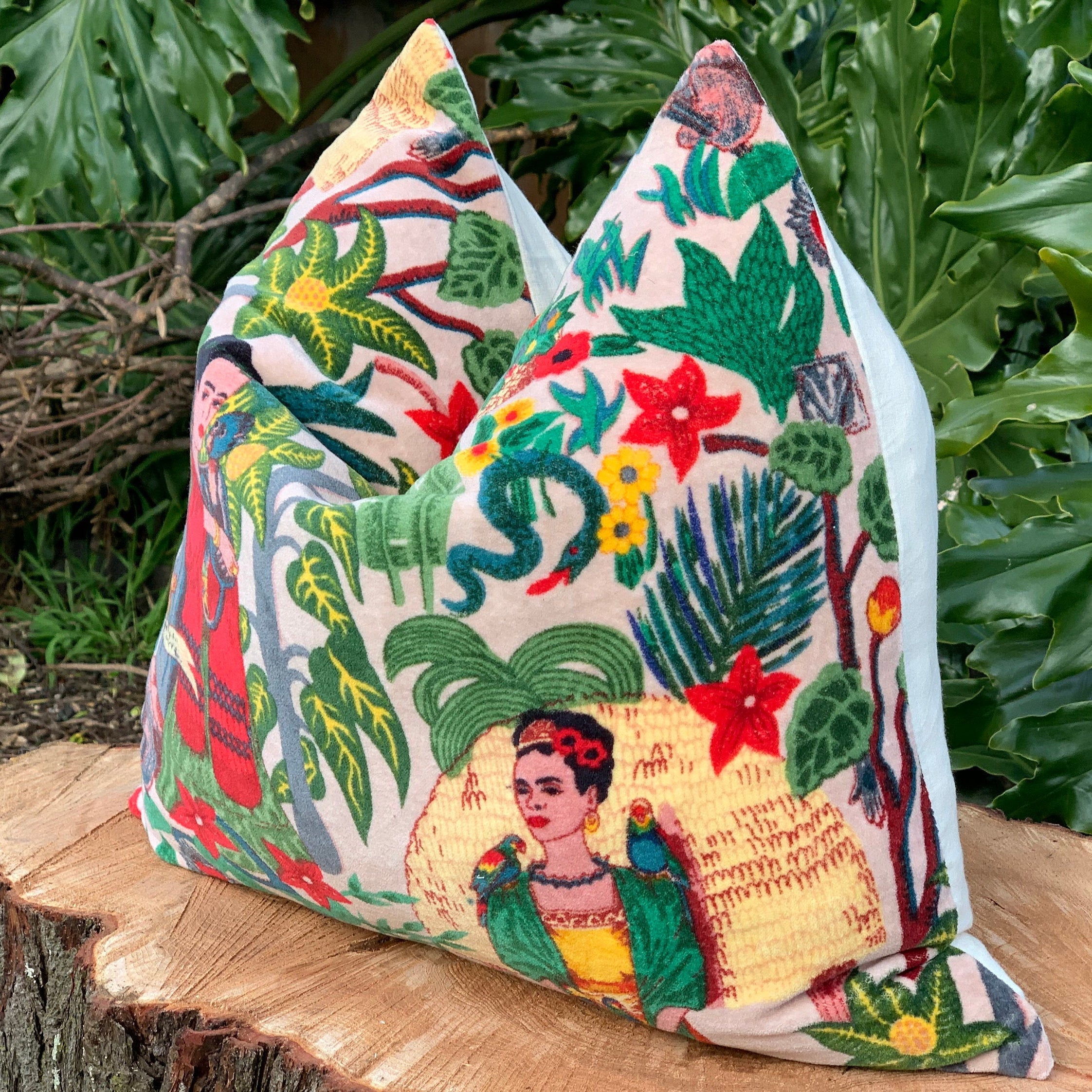 Vivid Frida Velvet Cushion Cover