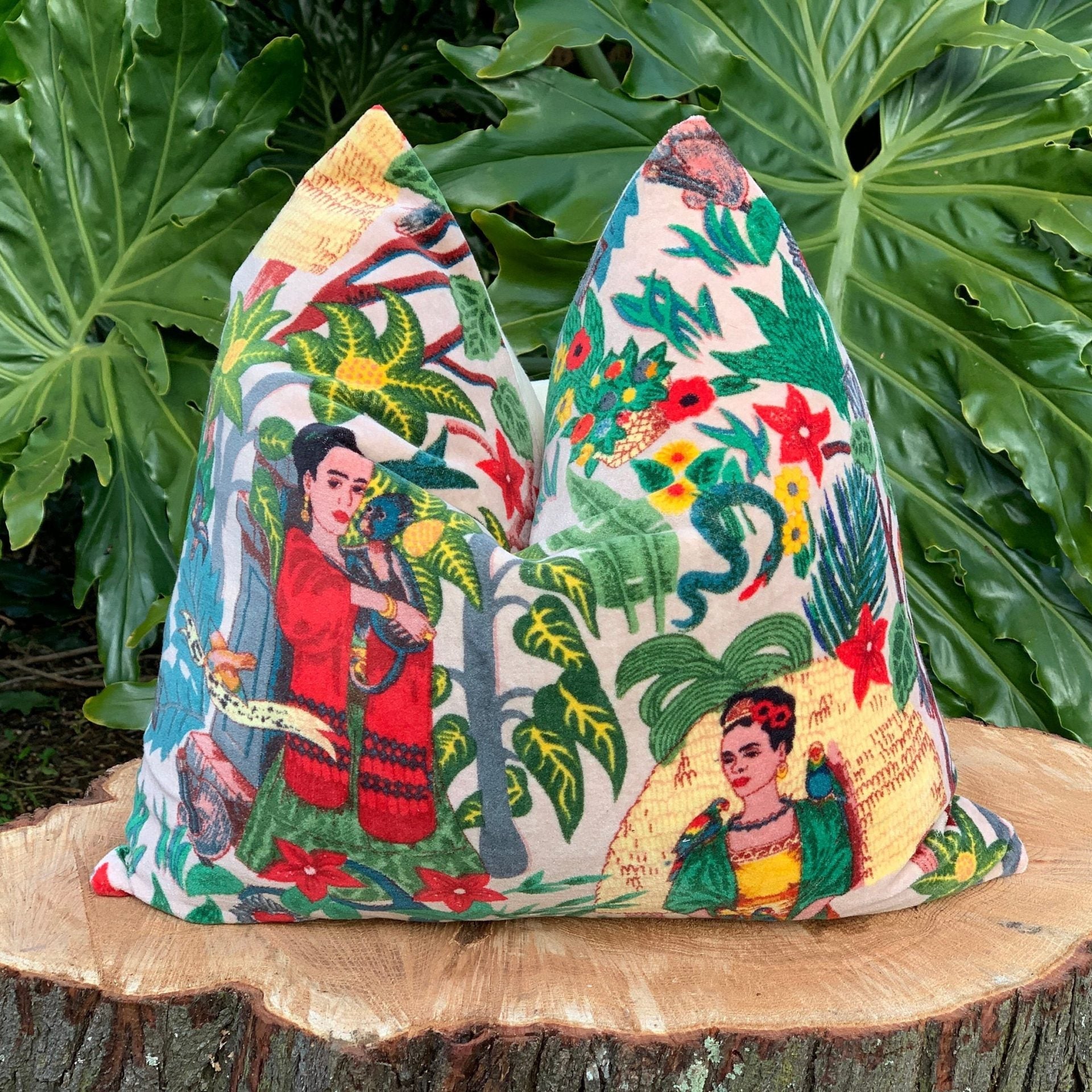 Vivid Frida Velvet Cushion Cover