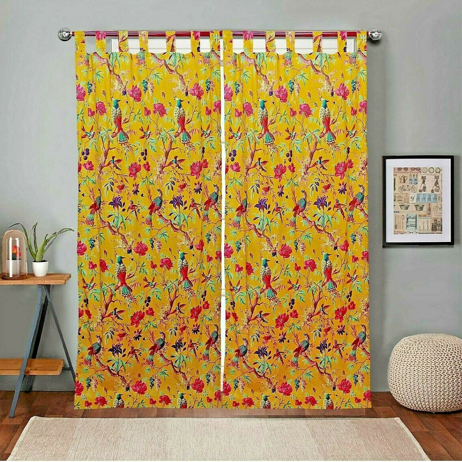 Floral Kaleidoscope Boho Curtains