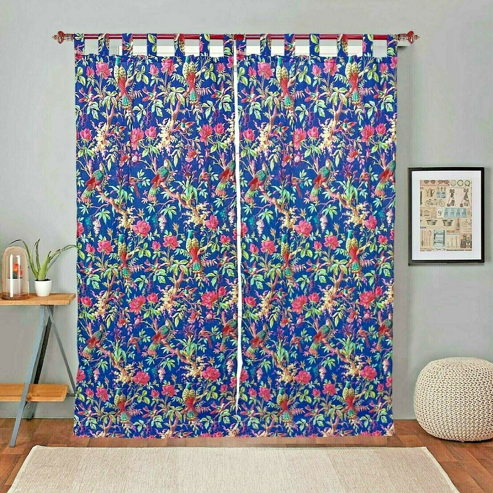 Vibrant Kaleidoscope Cotton Boho Curtains