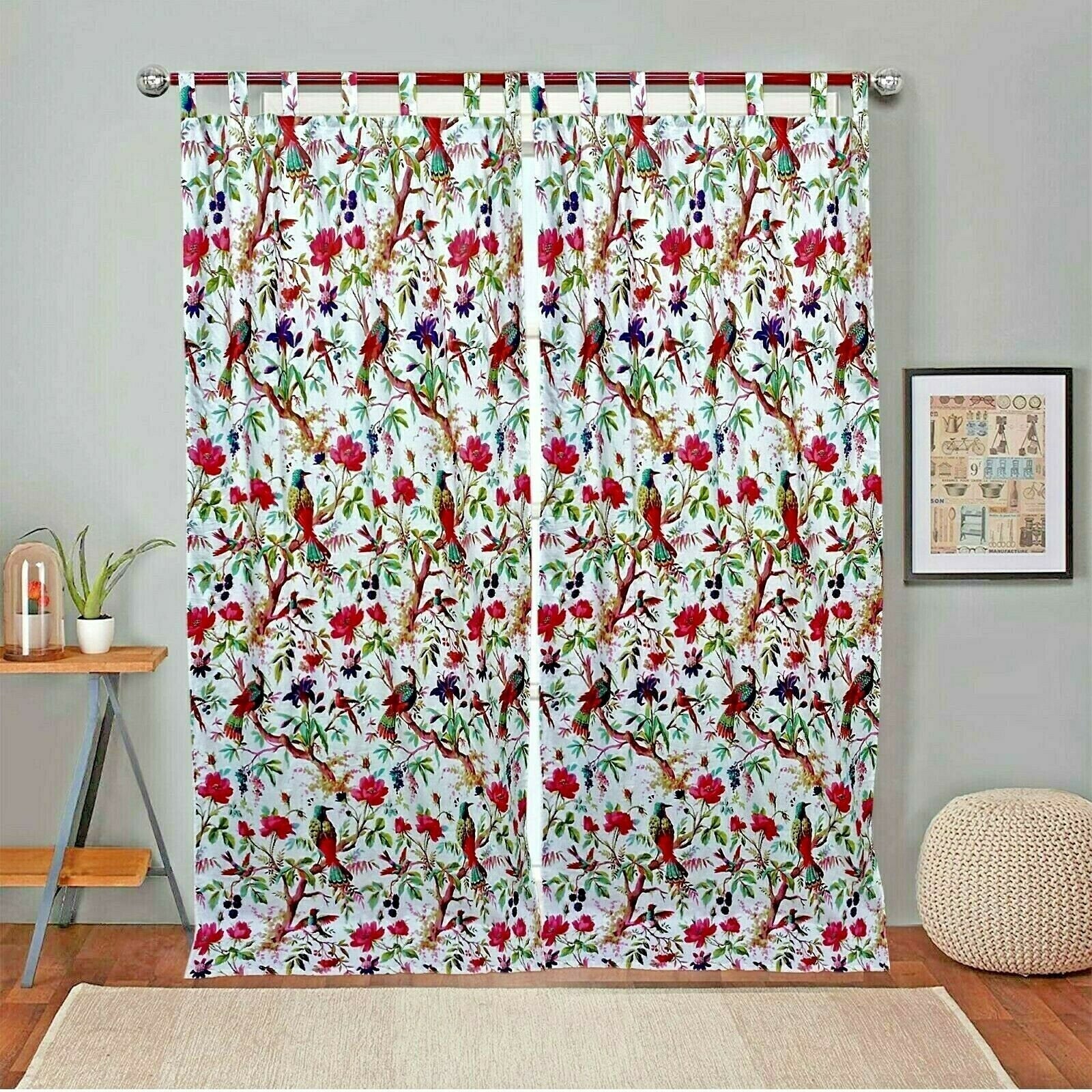 Vivid Paradise Cotton Boho Curtains