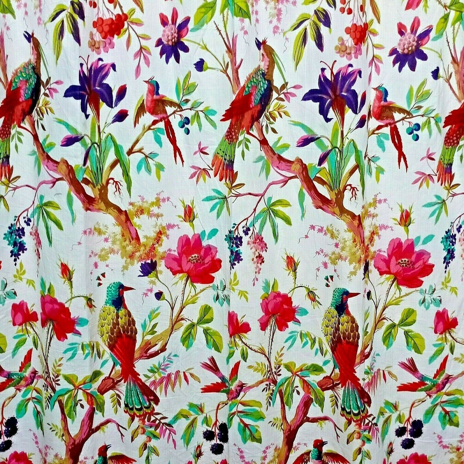 Vivid Paradise Cotton Boho Curtains