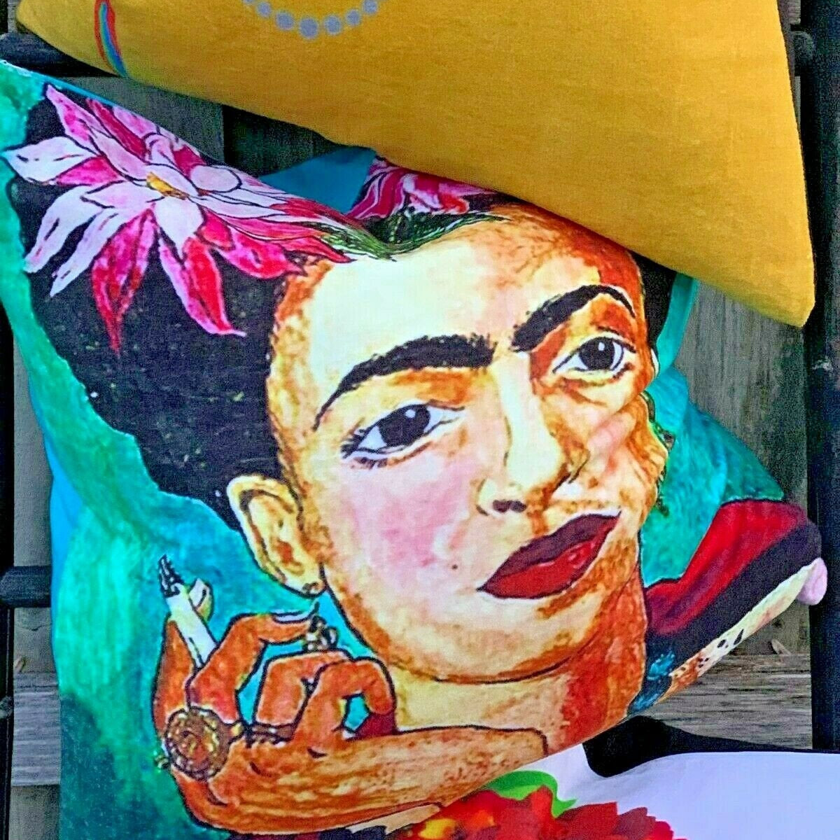 Frida's Oasis Velvet Cushion Cover