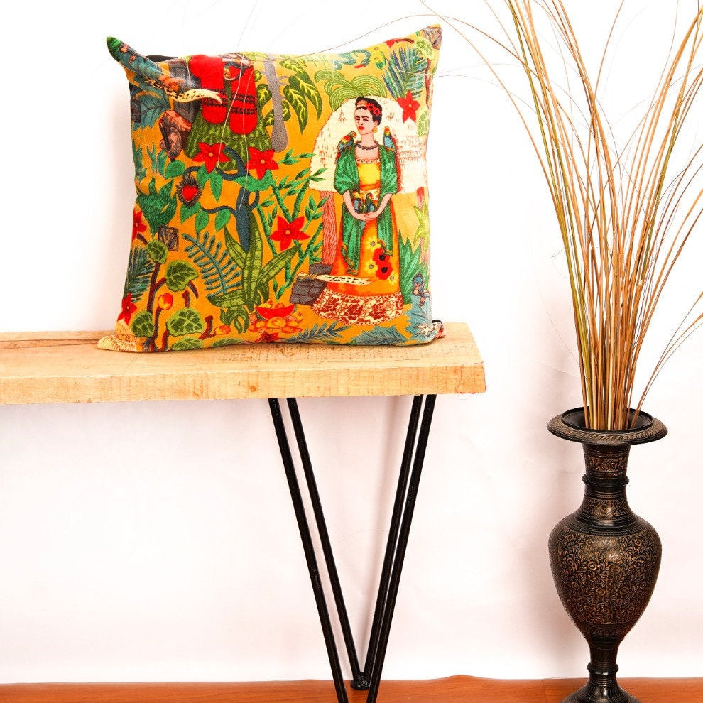 Frida's Tapestry Velvet Cushion Cover