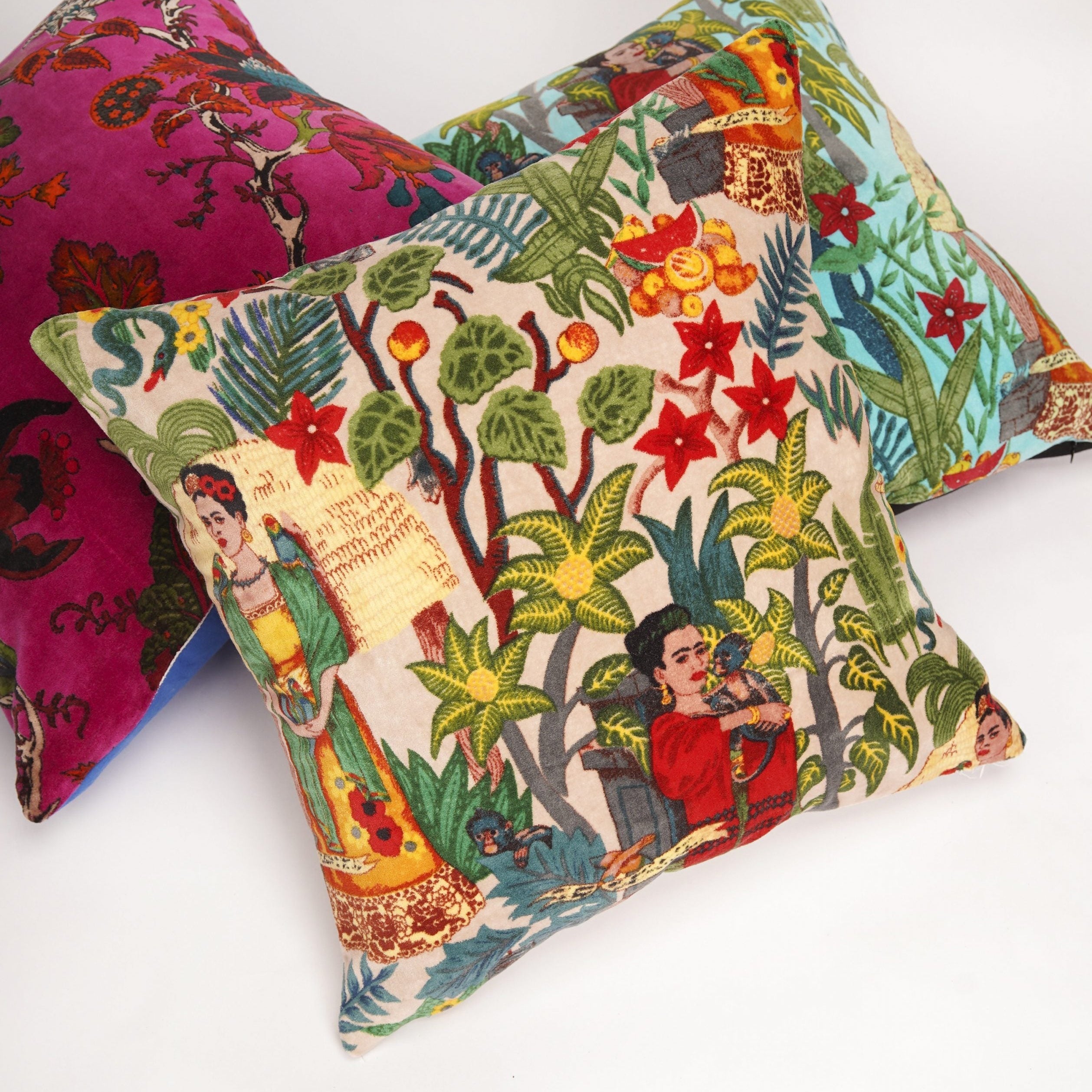 Velvet Cushion - Kahlo's Garden