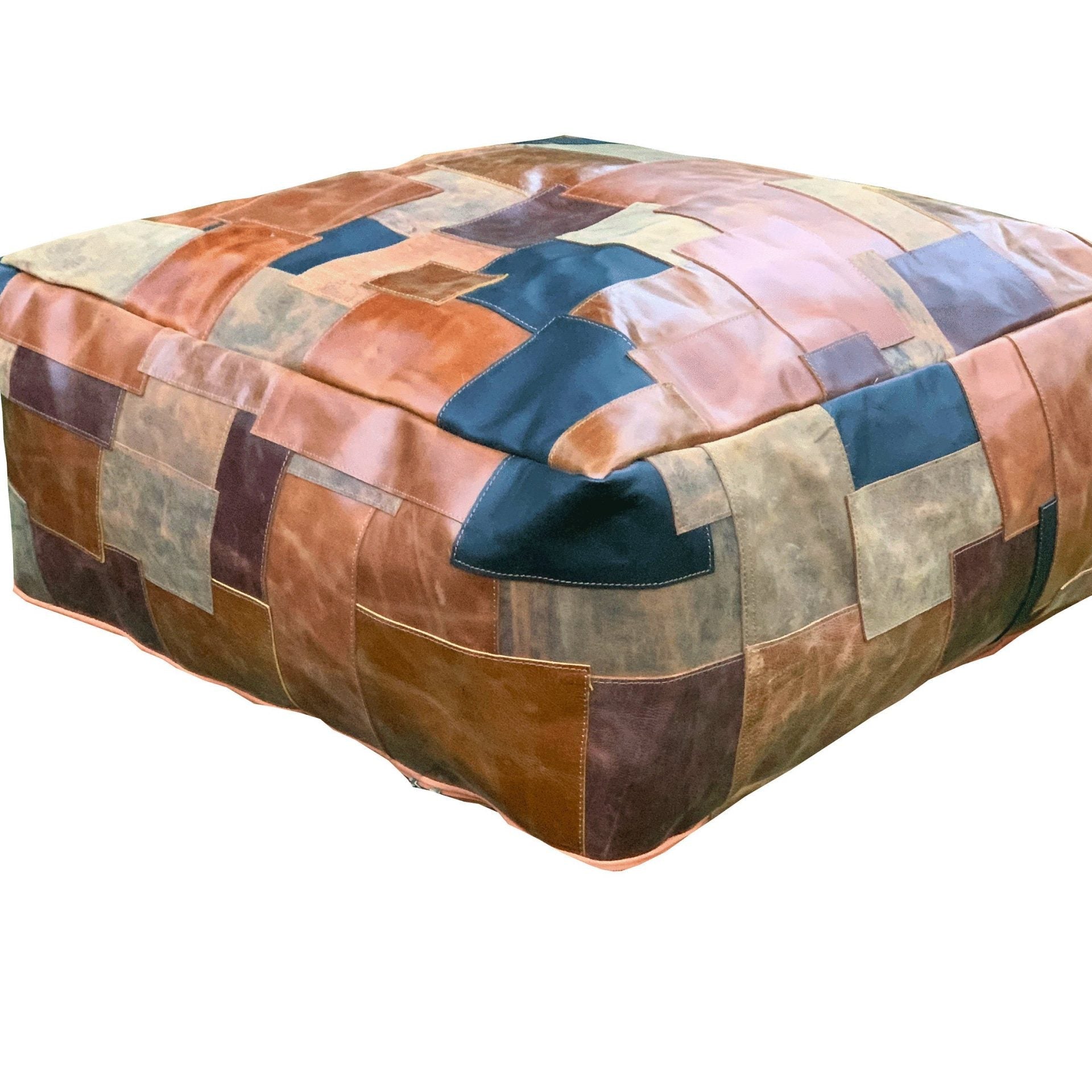 Square Moroccan Ottoman Pouf Vintage Style