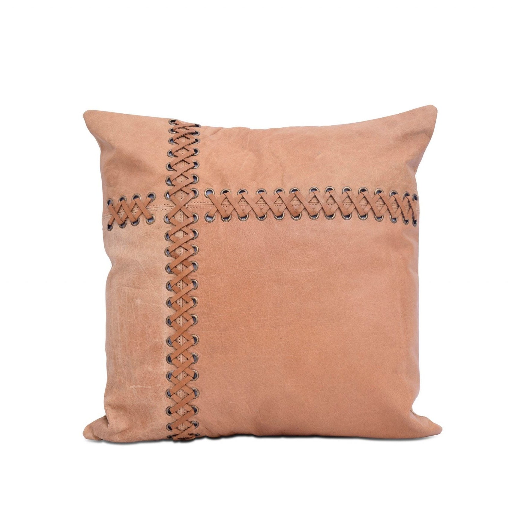 Tan Leather Cushion Cover - Beige, Premium Quality