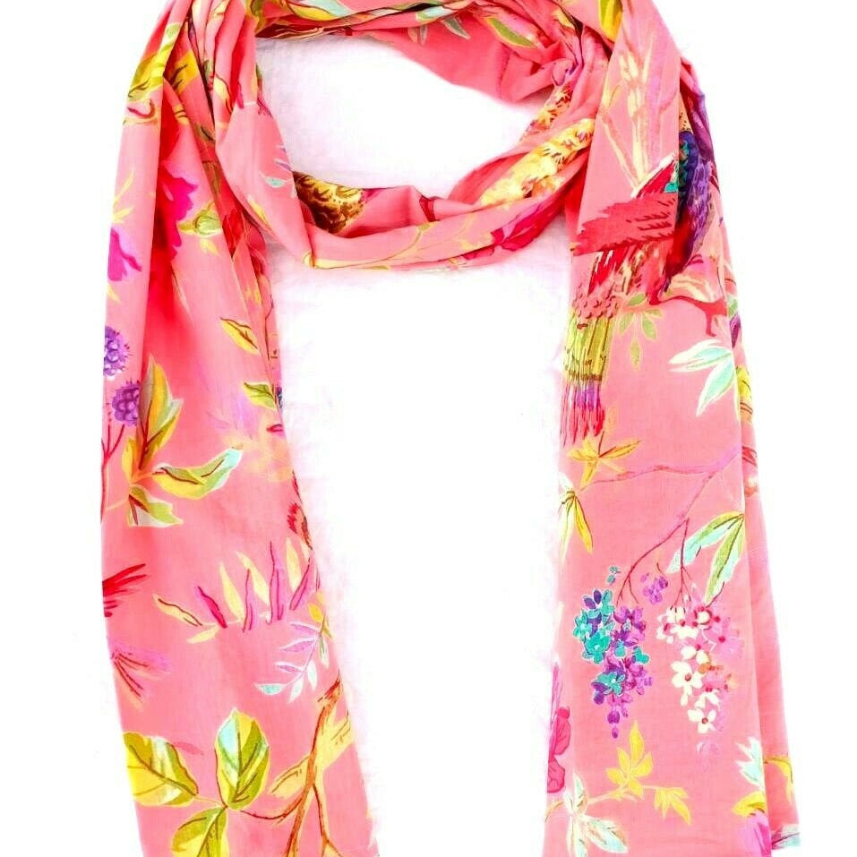 Gardenia Glamour Cotton Scarf