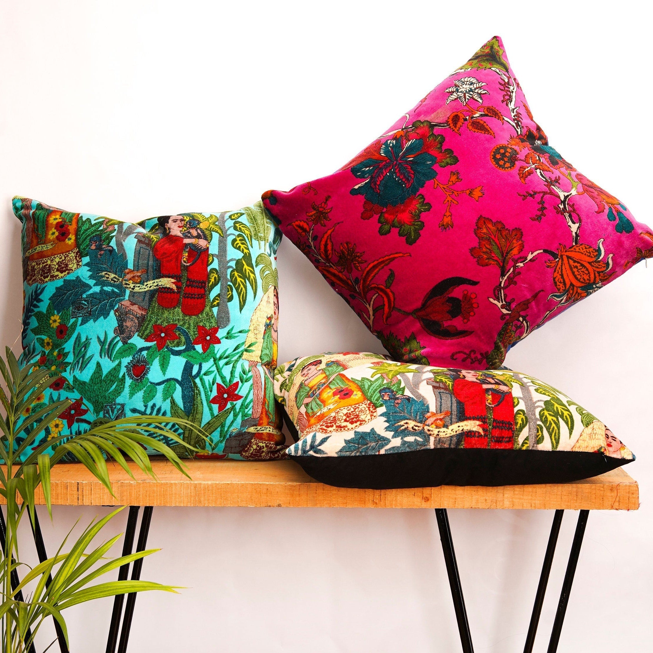 Inspired by Kahlo Velvet Cushion Cover