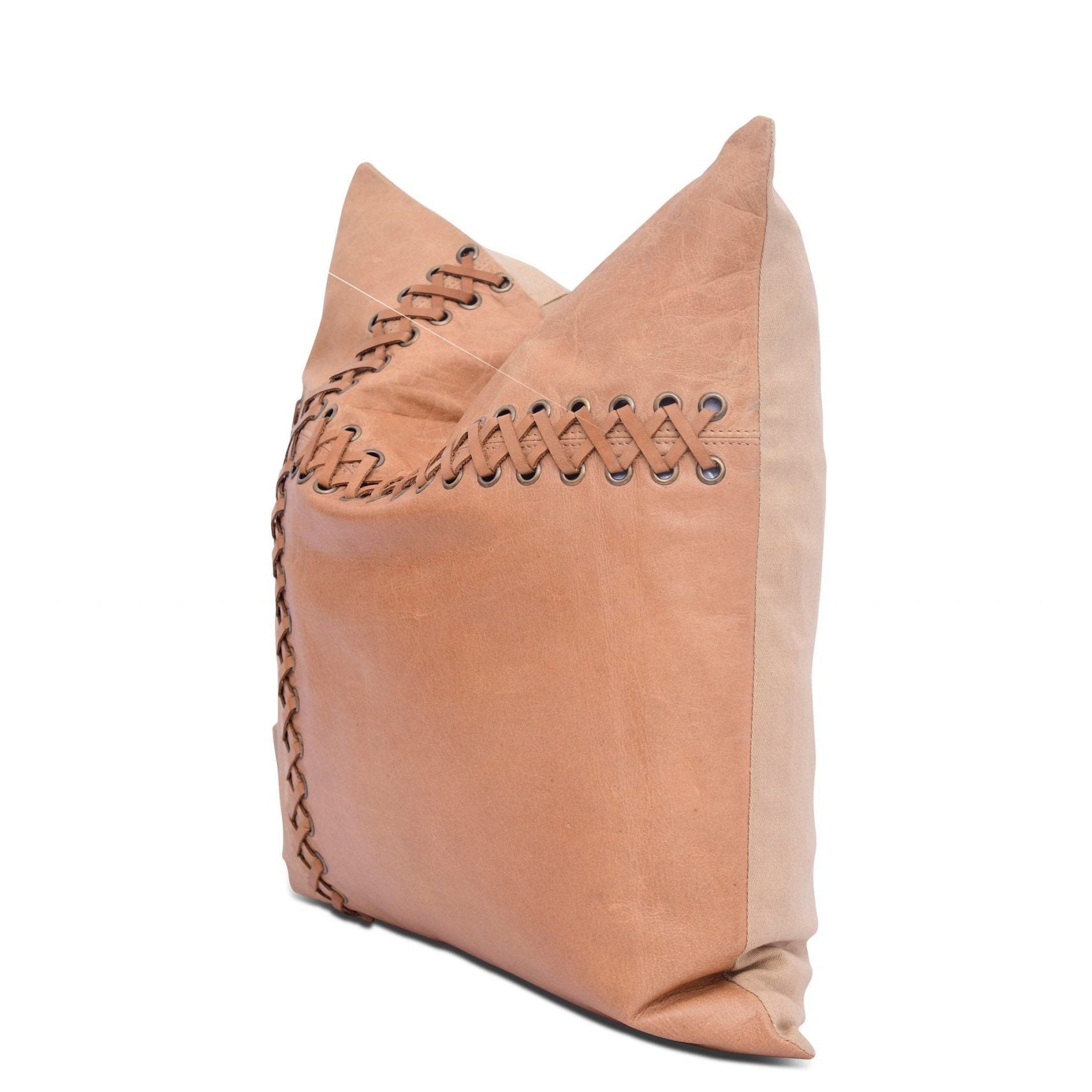 Tan Leather Cushion Cover - Beige, Premium Quality