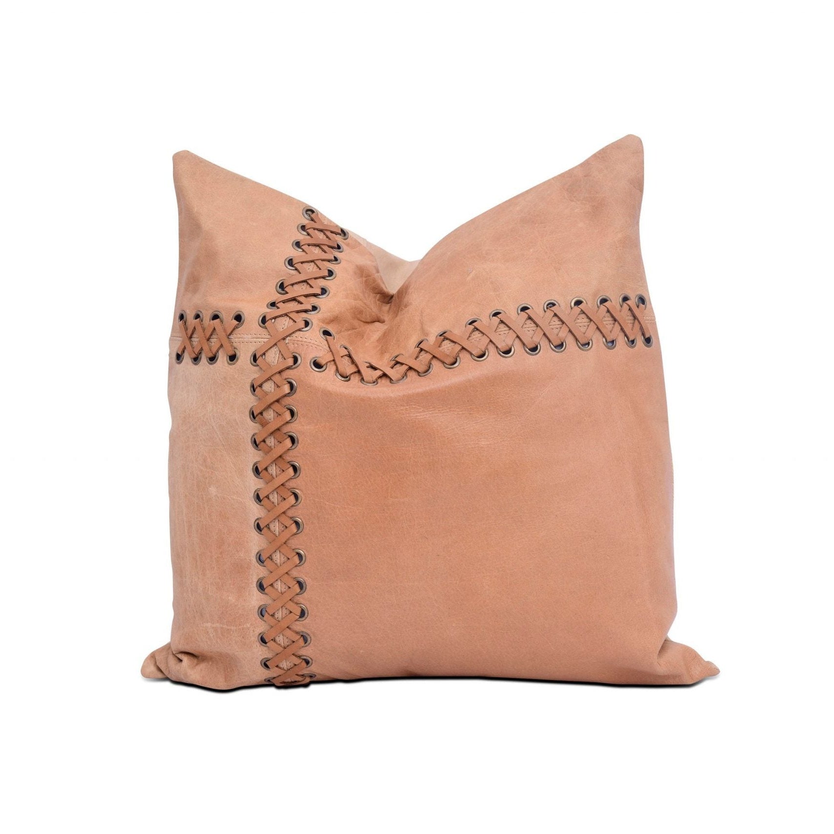 Tan Leather Cushion Cover - Beige, Premium Quality