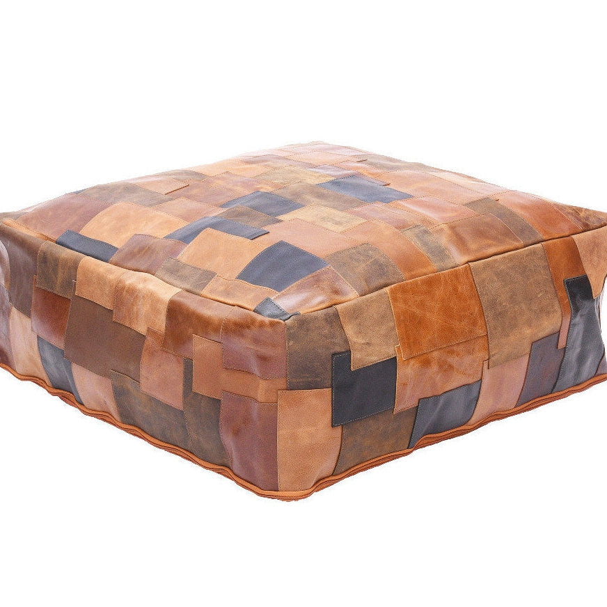 Moroccan Ottoman Pouf Patchwork Cushion