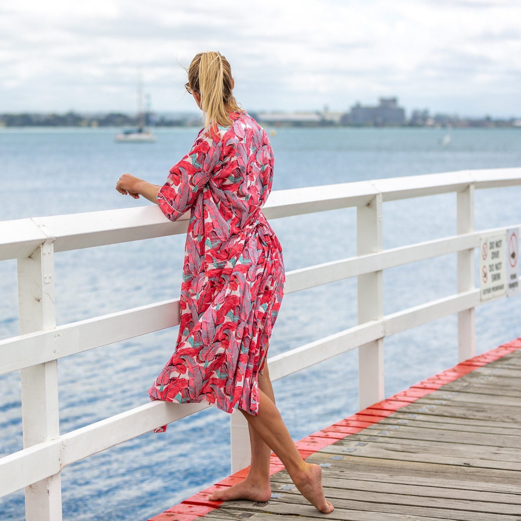 'Life’s Story' Women’s Cotton Kimono Robe - Unique