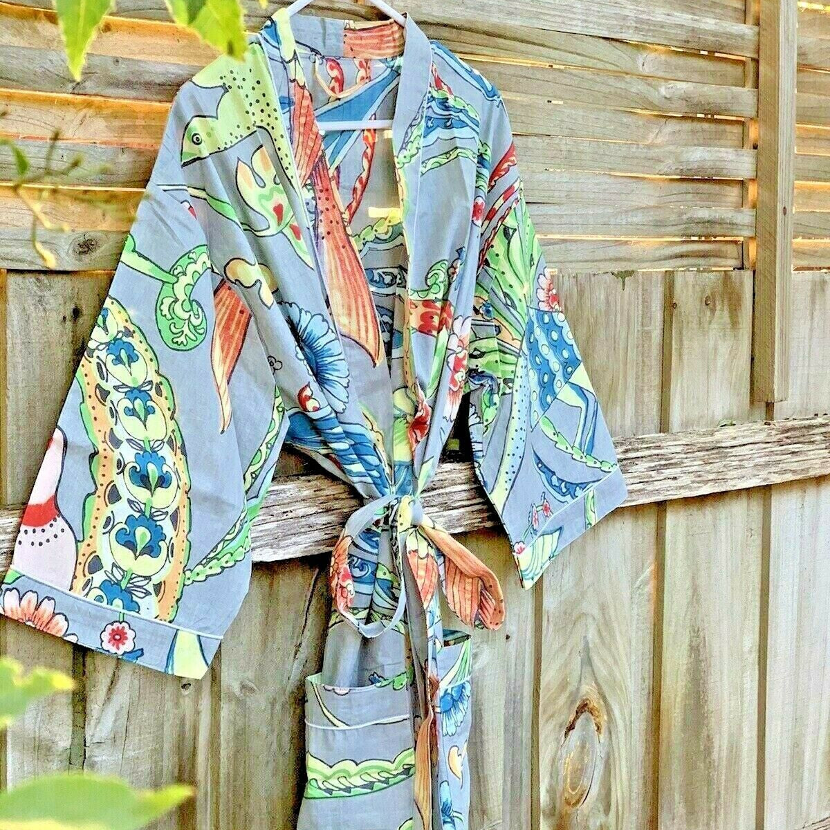 'Tropicana Dream' Cotton Kimono Robe - Stylish Wear