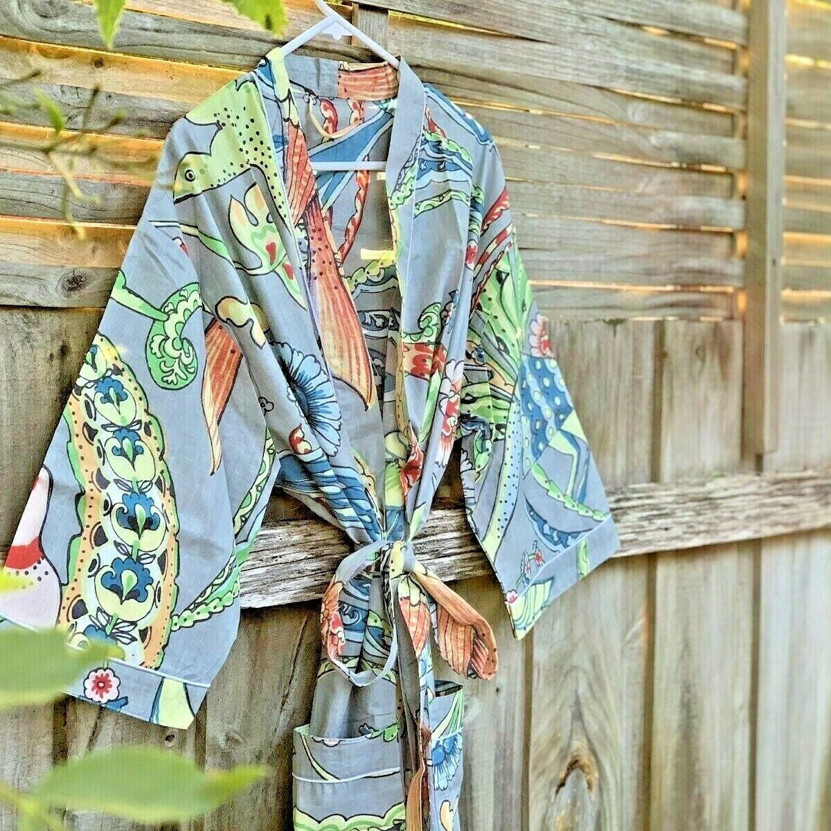 'Tropicana Dream' Cotton Kimono Robe - Stylish Wear