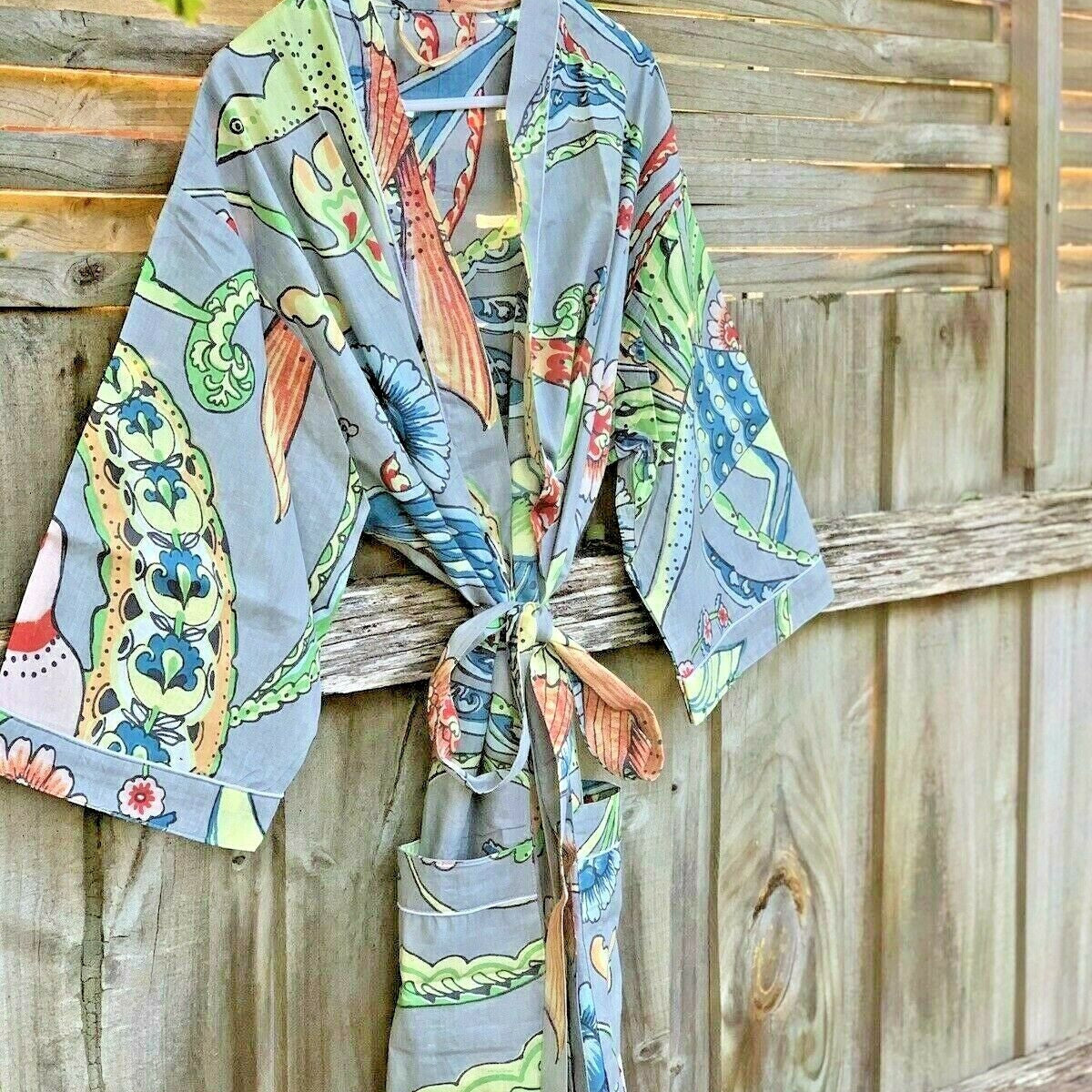 'Tropicana Dream' Cotton Kimono Robe - Stylish Wear