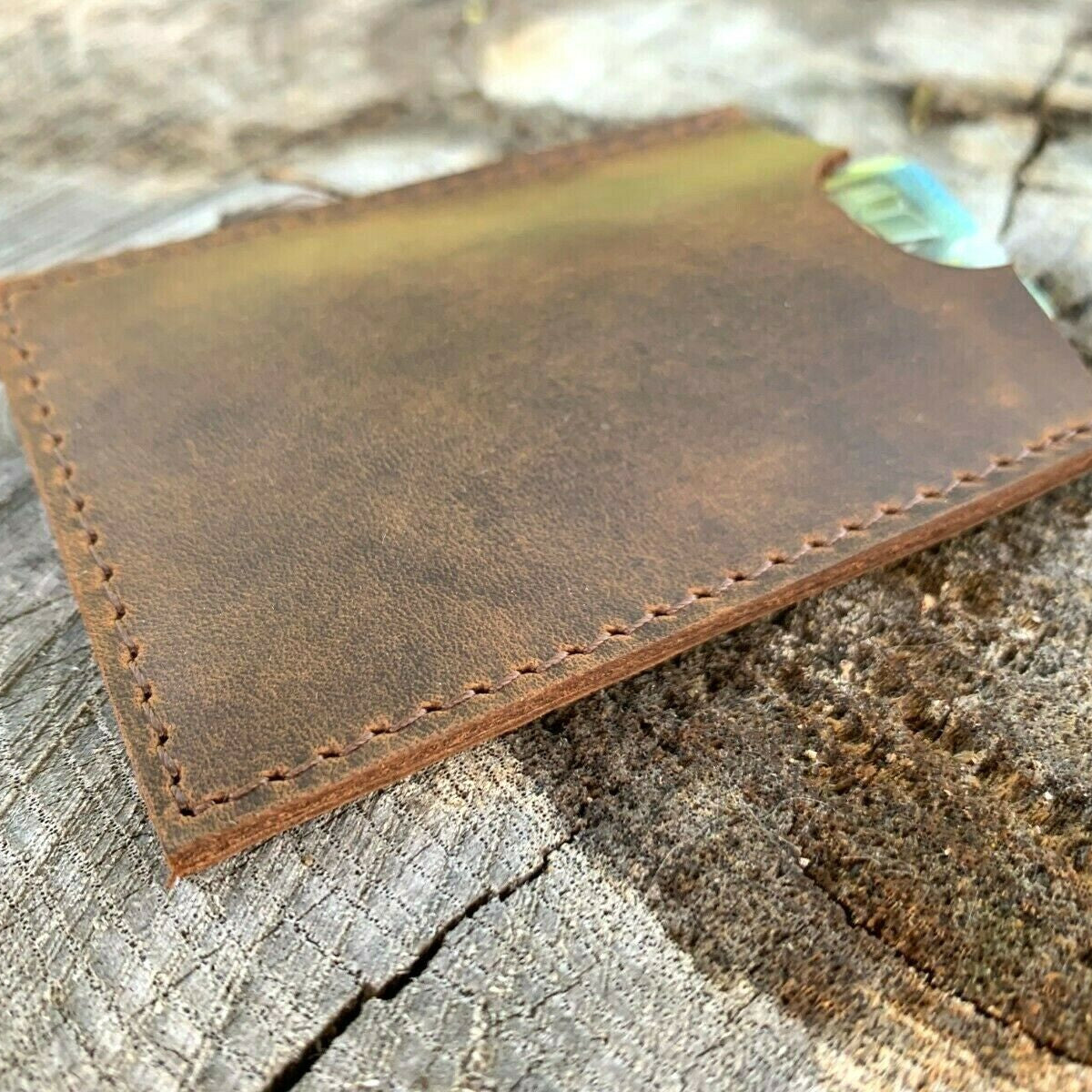 Rustic Slim Leather Card Holder