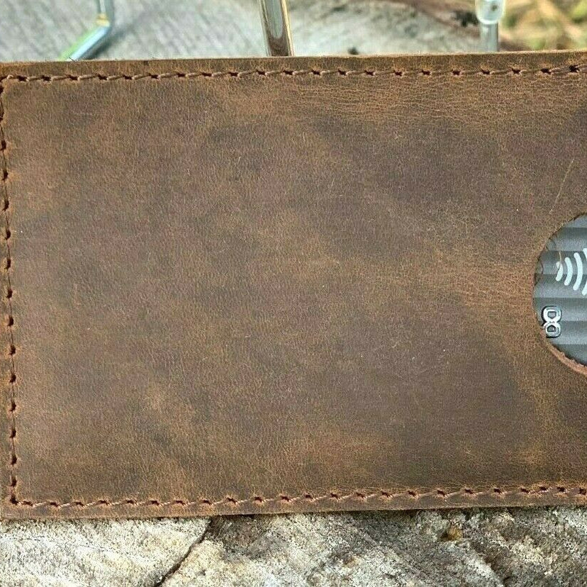 Rustic Slim Leather Card Holder